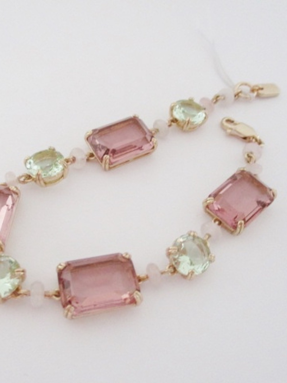 RALPH LAUREN - Gold-Tone Mixed Cut Stone Chain Link Bracelet